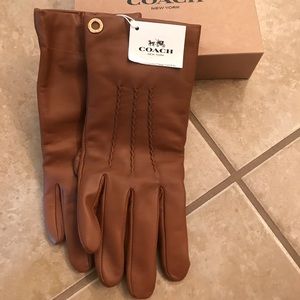 Coach leather gloves